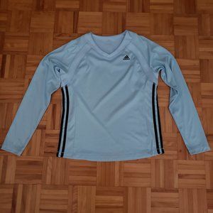 Adidas Light Blue with side strips shirt